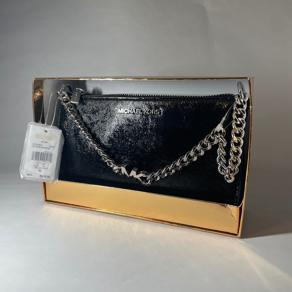 Michael Kors New with Tag (NWT) Black Jet Set Sm Chain Pouchette - Picture 2 of 7